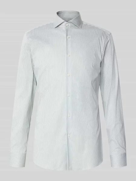 Koszula o kroju slim fit z mieszanki bawełny koszula biznesowa model HANK' Boss zielona