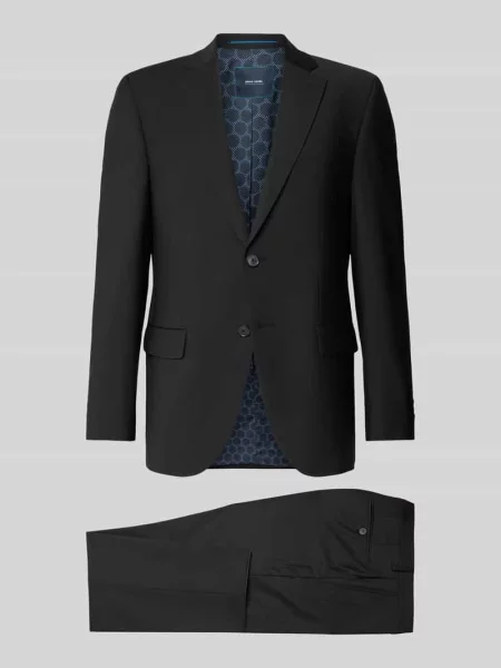 Garnitur z kołnierzem z połami Pierre Cardin czarny