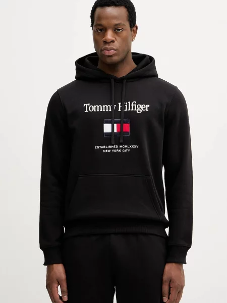 Pulover Tommy Hilfiger s kapuco črna
