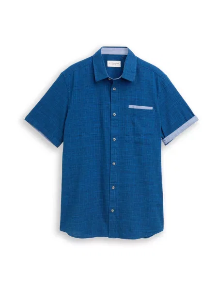TOM TAILOR Cămașă bleumarin / regal albastru