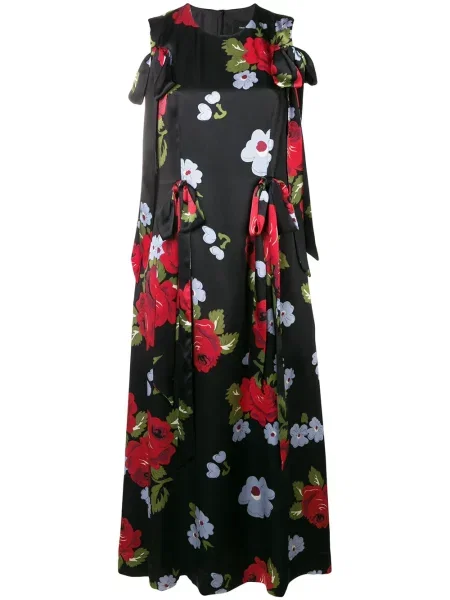 Rochie Simone Rocha cu funde cu model floral negru