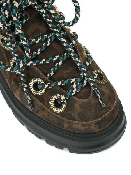 Botine Kurt Geiger London cu model leopard de cristal maro