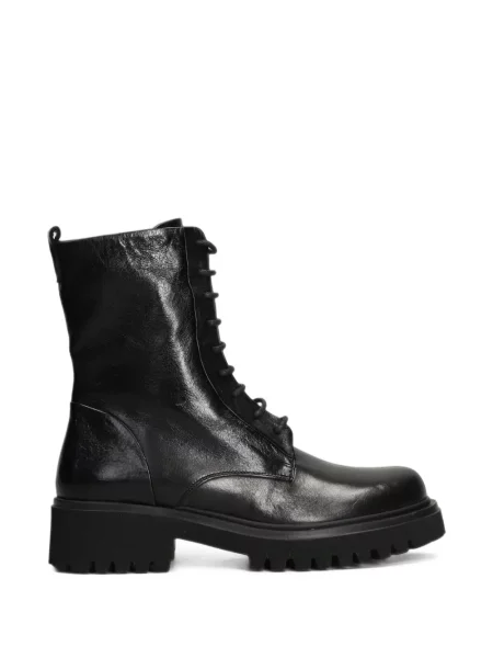 Botine Evaluna cu șireturi din piele negru