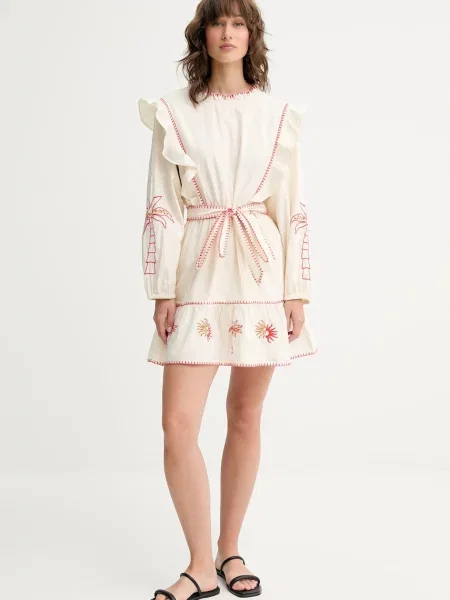 Сукня Never Fully Dressed mini розкльошена бежевий