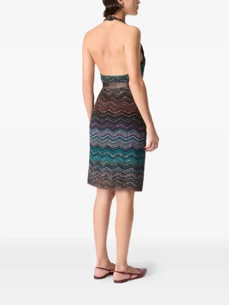 Костюм миди рокля Missoni до коляното оглавник синьо