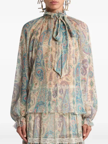 Bluză Etro de mătase cu imagine cu model paisley