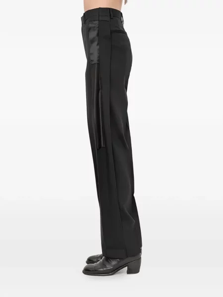 Satenske hlače Mm6 Maison Margiela crna