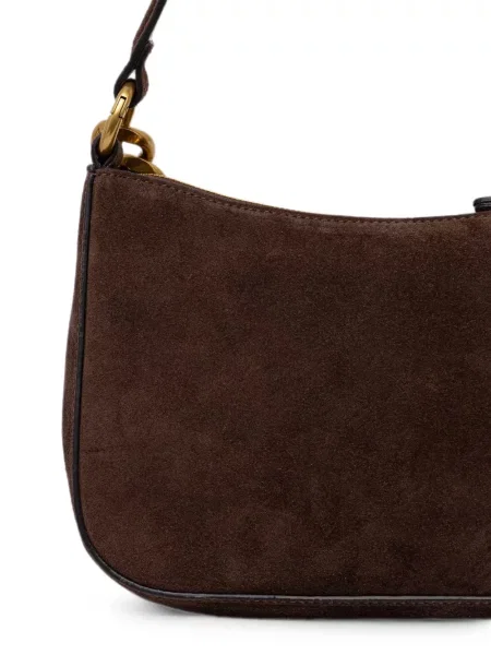 Colier Twinset din piele de căprioară maro