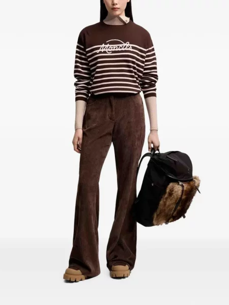 Pulover Moncler cu broderie maro