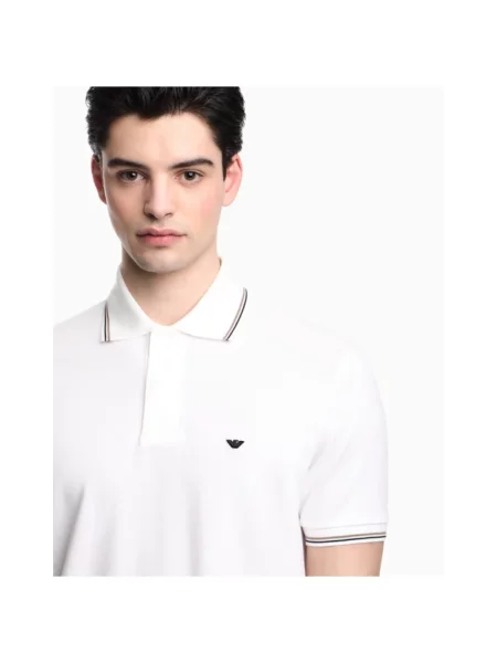 Koszulka polo Emporio Armani z dżerseju biała