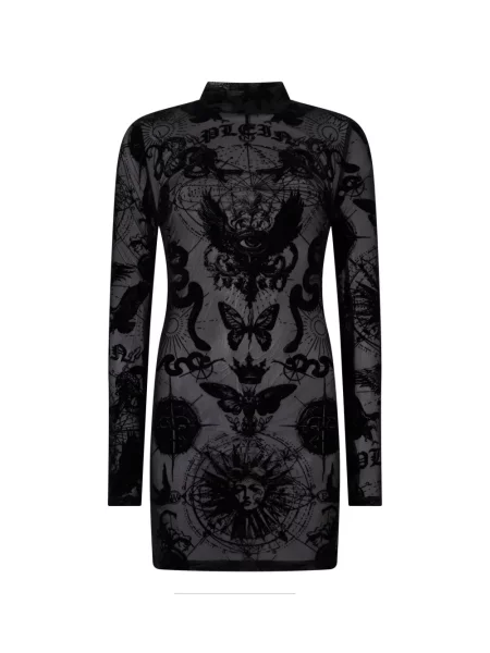 Rochie maxi Philipp Plein lungă de costum negru