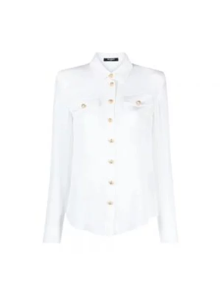 Top Balmain z krepy biały