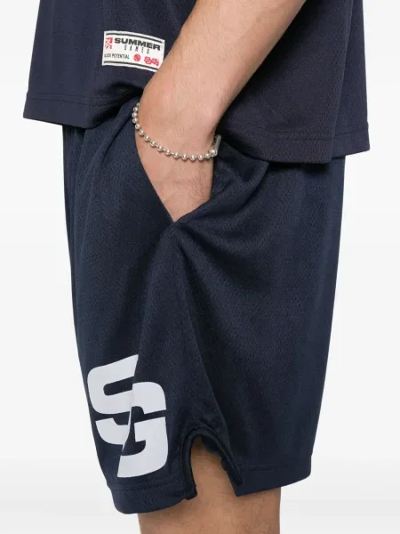 Pantaloni scurți Summer Games cu imagine plasă albastru