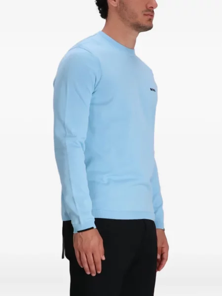 Pulover Boss cu broderie albastru
