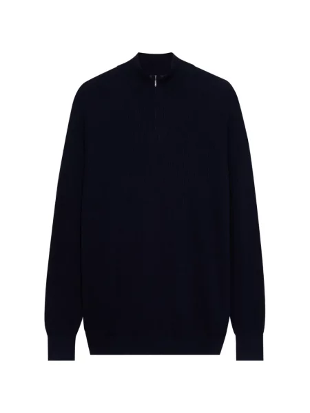 Cardigan Brooks Brothers cu nervuri de jumătate de fermoar albastru