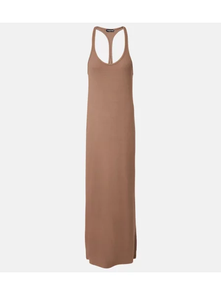 Rochie maxi Tom Ford din jerseu de costum maro