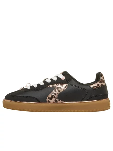 Buty sportowe dziewczęce Skechers Hotshot Leopard Fame czarne