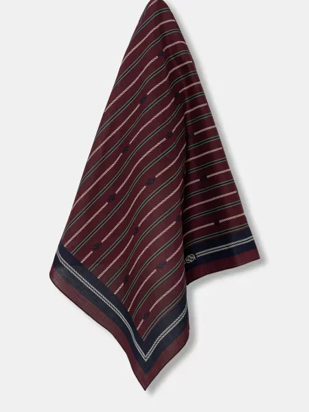 Šal Drôle de Monsieur Le Foulard Rayure Monogramme za muškarce s uzorkom crvena