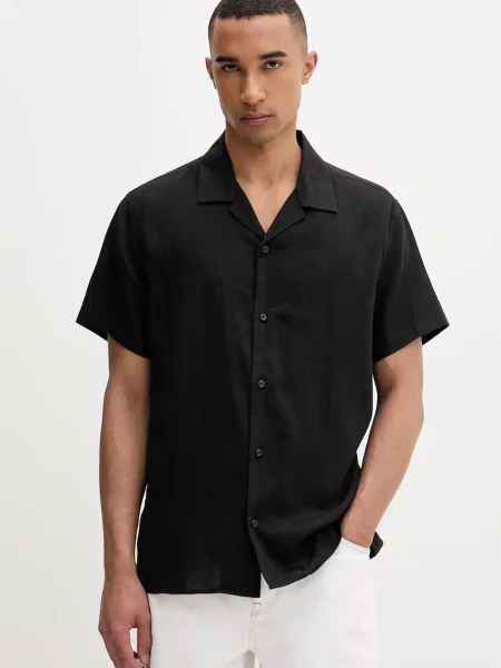 Koszula casualowa o kroju regular fit z mieszanki lnu i lyocellu Ck Calvin Klein czarna