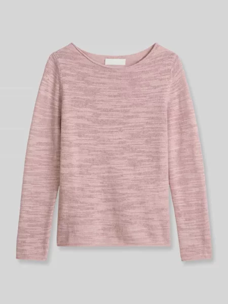 Sweter w kroju slim fit z mieszanki bawełny i lnu Marc O'polo różowy