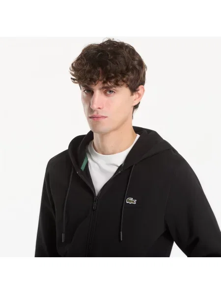 Hanorac cu glugă Lacoste negru