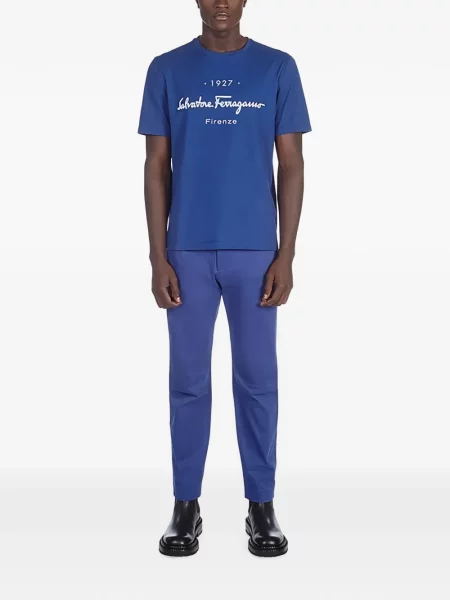Cu centură pantaloni Ferragamo albastru