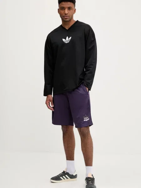 Dolgo majica z dolgimi rokavi Adidas Originals z dolgimi rokavi z mrežo črna