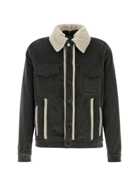 Manšestrová bunda Fendi šedá