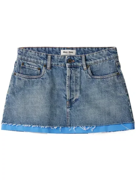 Fustă din denim Miu Miu albastru