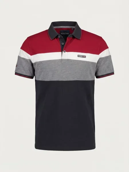 KOROSHI Tricou gri amestecat / sângeriu / negru alb