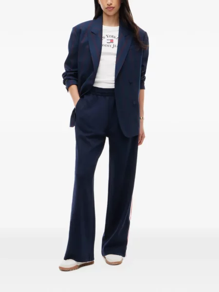 Ριγέ τρέξιμο παντελόνι Tommy Hilfiger με αυτόγραφο μπλε