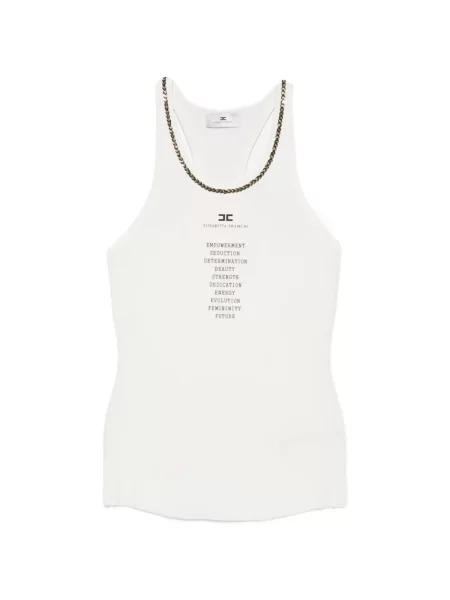 Top Elisabetta Franchi tricotate alb
