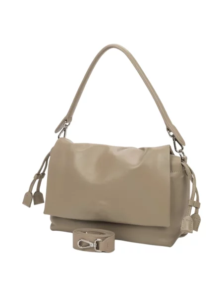 Torebka crossbody Estro skórzana beżowa
