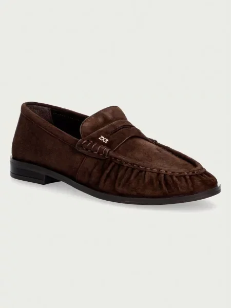 Nokwol mocasini pentru femei din piele întoarsă Haven Chocolate Suede maro