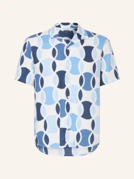 Olymp Resortová Košile Casual Regular Fit / tmavě modrá / modrá bílá