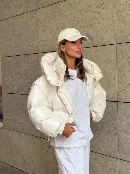 Зимова куртка Milirud молочний нейлон/поліестер