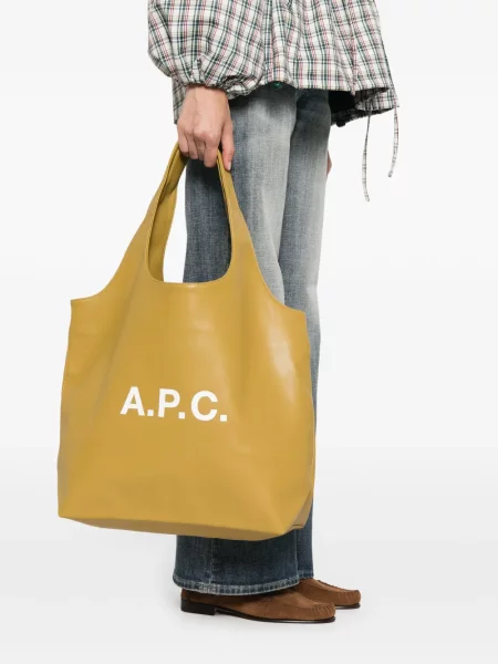 Geantă shopper A.p.c. cu imagine galben