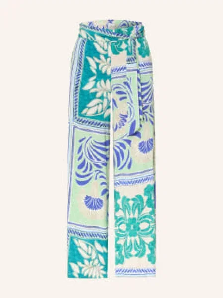 Cartoon Spodnie Z Marszczeniami blau białe