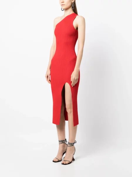 Lung cămașă Michael Kors Collection tricotate asimetrică alb