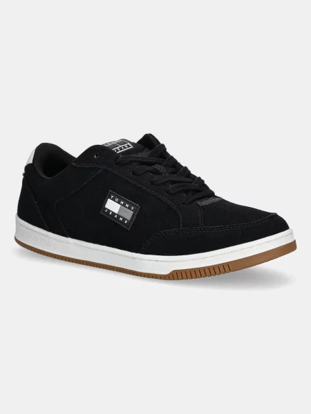 Superge iz semiša Tommy Jeans TJM CUPSOLE LONG LACE SKATE črna