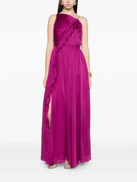 Rochie maxi Ulla Johnson cu volane de costum violet