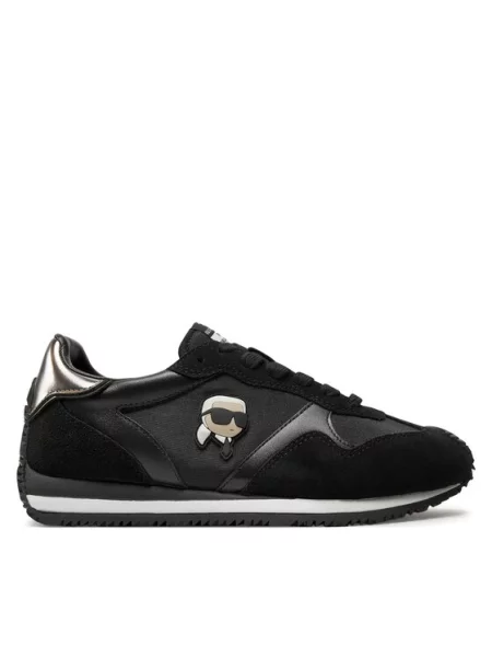 Boty KARL LAGERFELD Velocette Embro Nft black leather/textile černé