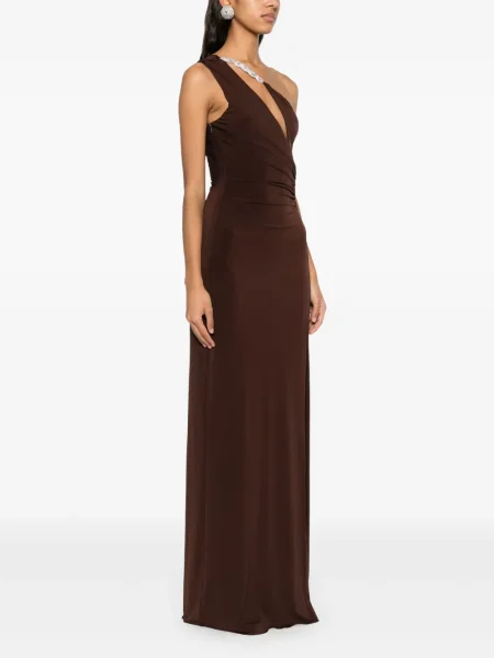 Rochie Nissa de cristal maro