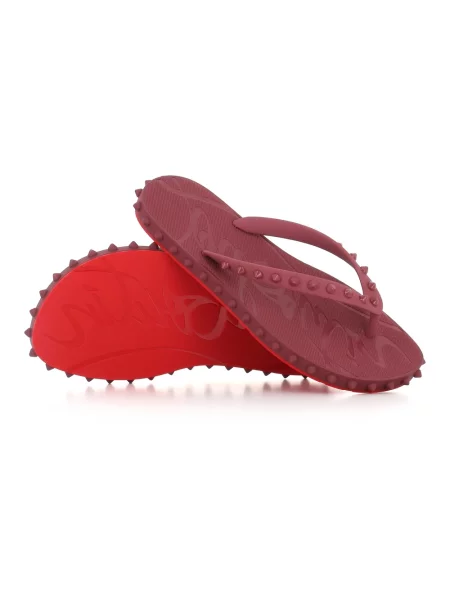 Klapki Christian Louboutin czerwone