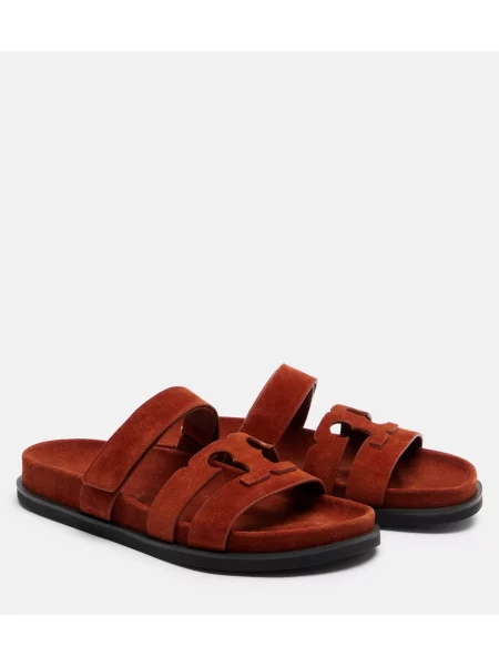 Sandale Tory Burch din piele de căprioară maro