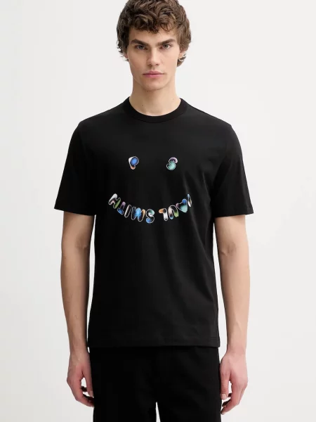 PS Paul Smith tricou din cu imprimeu negru