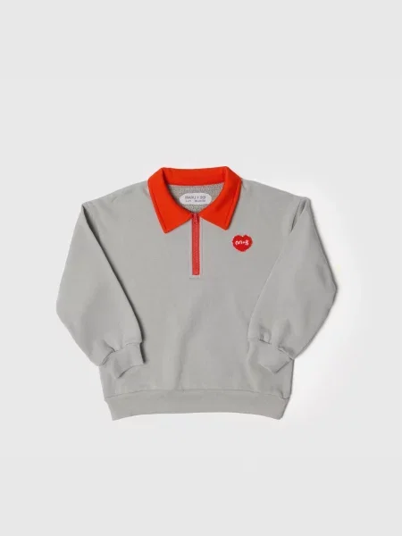 Maru + Bo Tréning póló TWO-TONE POLO LOVES YOU SWEATSHIRT' szürke