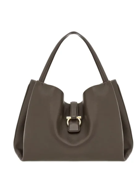 Geanta de piele Ferragamo din piele gri