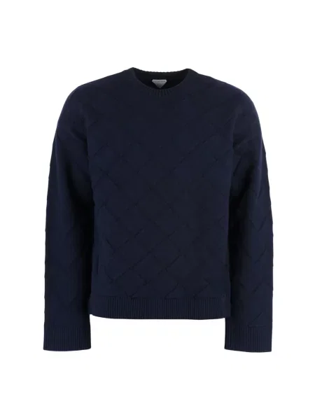 Sweter Bottega Veneta wełniany niebieski