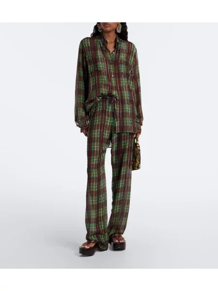 Pantaloni Dries Van Noten în carouri